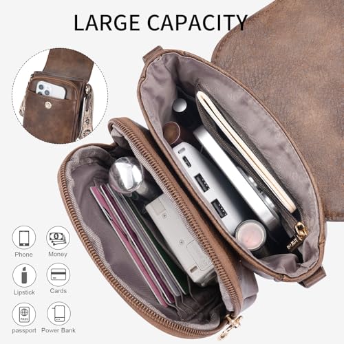 APHISON Small Crossbody Bags for Women Trendy, Leather Phone Wallet Purses Handbags Card Slots with Adjustable Guitar Strap3