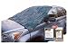 SnowOFF Camo Print Car Windshield Snow Cover Sun Shade Protector - WINDPROOF Straps, Wings, Suction Cups, Magnets - BONUS Demist Cloth + Blanket - Winter Ice Rain Frost Guard Automotive Hood Covers