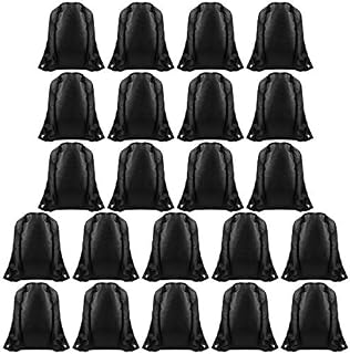 FEPITO 22 Pack Drawstring Bags String Backpack Bulk School Backpack Bag Tote Sack