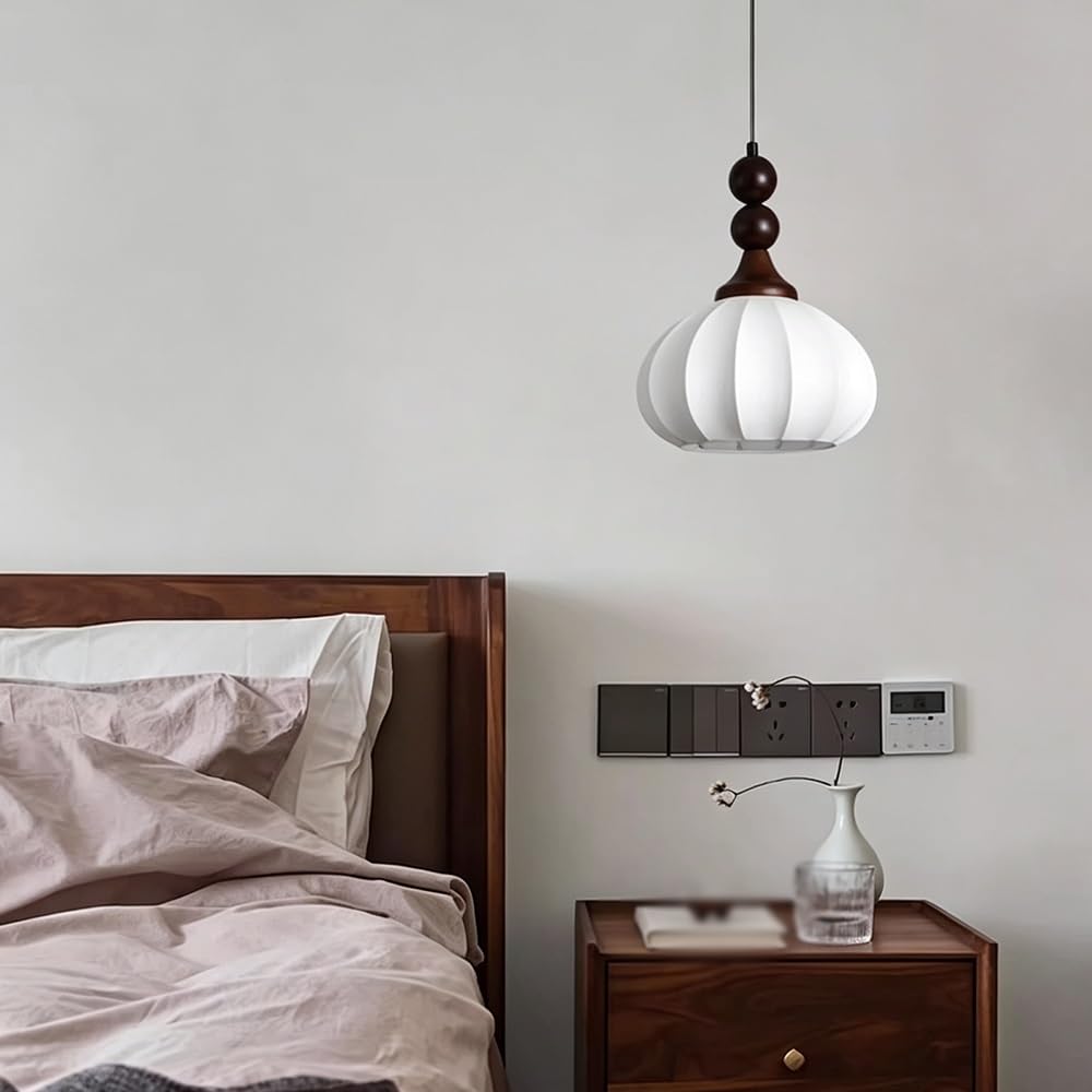 Suspension En Soie de 22 Cm (8,6 Pouces), Sphère En Bois, Douille E26