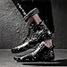 Mens Boot Side Zipper Ankle Dress Patent Leather Formal Boots Fashion Luxury Crocodile Pattern Luxury Classic Outdoor Non-Slip High-Top Fur Lined Loafers (Black,10)