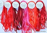 New 7mm Size ThreadNanny 5 Spools of 100% Pure Silk Ribbons - RED Tones - 50 mts x 7mm