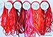 New 7mm Size ThreadNanny 5 Spools of 100% Pure Silk Ribbons - RED Tones - 50 mts x 7mm