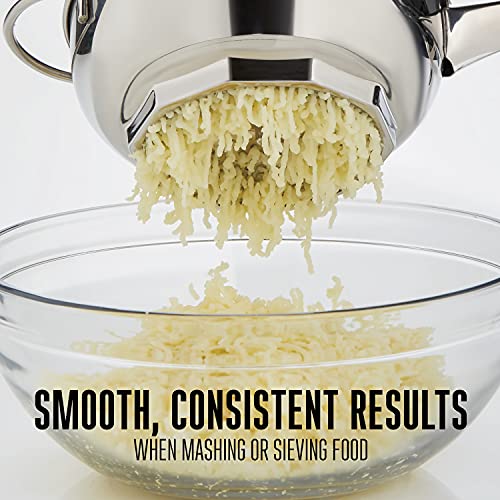 Weston Stainless Steel Food Mill , 2 Quart Capacity, 3 Milling Discs, Dishwasher Safe #TOP3