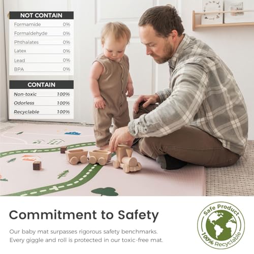 image for Tiny Land Baby Crawling Mat Reversible Baby Play Mat 78