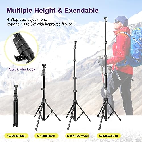 Trípode UBeesize 51" con control remoto Bluetooth para iPhone y Android