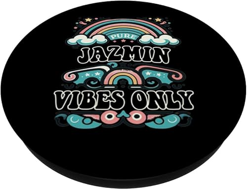 Miniatura 2 de JAZMIN Vibes Only Cute Retro Girls JAZMIN Name PopSockets Standard PopGrip
