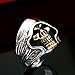 ZMY Mens Fashion Jewelry Rings, Stainless Steel Gold Face Grim Reaper Skull Ring for Men (9)