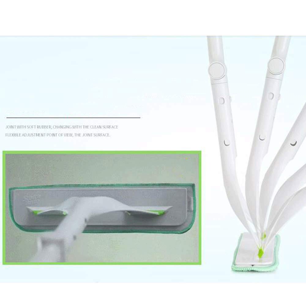 Limpiaparabrisas - Escurridor de Ventana Limpiador de Ventana telescópico Limpieza Profesional Cepillo de Microfibra Desmontable y raspador de Goma