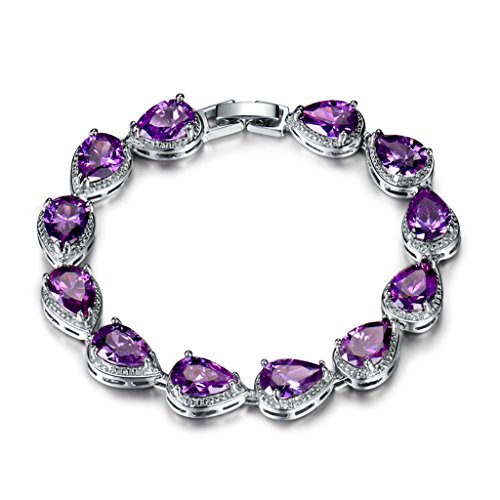 GULICX ''Larme d'ange'' Bracelet Femme Tendance en Cristal Autrichien Améthyste Violet Swarovski Elements Cover