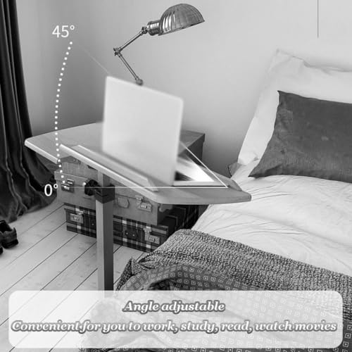 Biurko stojące o regulowanej wysokości, ruchome biurko boczne, zdejmowane biurko na laptopa, regulacja kąta, łatwa instalacja, uniwersalna i przenośna stacja robocza
