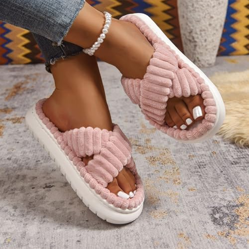 Lounging Cross Slipper for Women High Elastic Comfy Indoors Slide Memory Foam Anti-slip Sandal 2025 Pillow Shoe 6