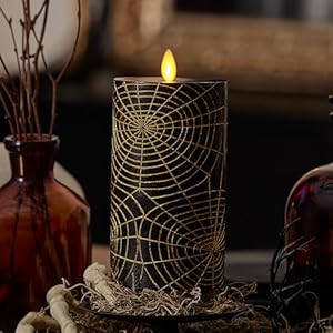 Luminaraspiderflamelessledcandleblackgold3x65movingflamepillarbatteryoperatedtimerrealwaxhalloweengothichomedecor Urban Country Home Decor Luminara spider flameless led candle black gold 3 x 65 moving flame pillar battery operated timer real wax halloween gothic home decor urban country home decor
