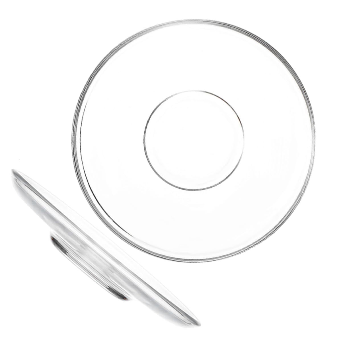 OFFSCH 2pcs Glass Saucer Plates for Tea Coffee Snacks Elegant Round Shape Polished Plate Glass Mini Appetizer Plates Portable Dessert Trays
