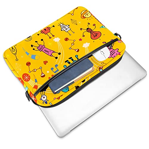 Sacoche ordinateur 13.3" motif robots jaunes design original mince