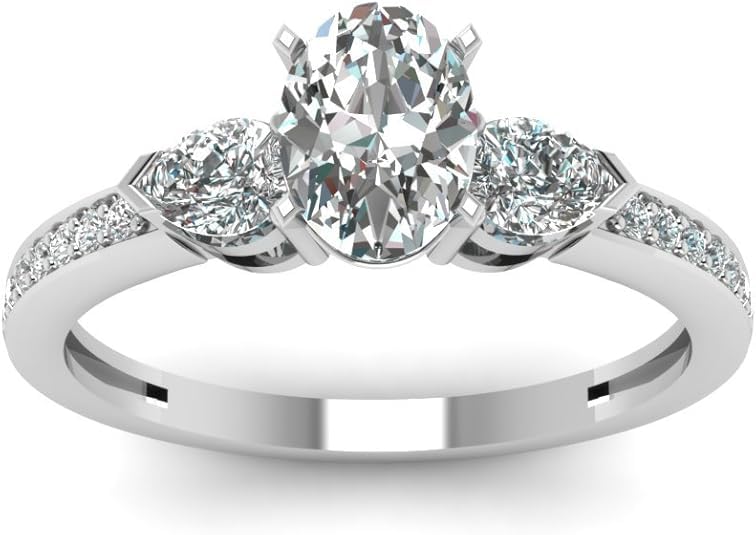 2.75 CT Moissanite 3 Three Stone Engagement Rings and Wedding Bands Bridal Set for Women,10K 14K 18K Solid Gold Cushion/Heart/Oval/Pear/Princess/Round Cut Wedding Ring Sets Engagement Anniversary Bands Sets2