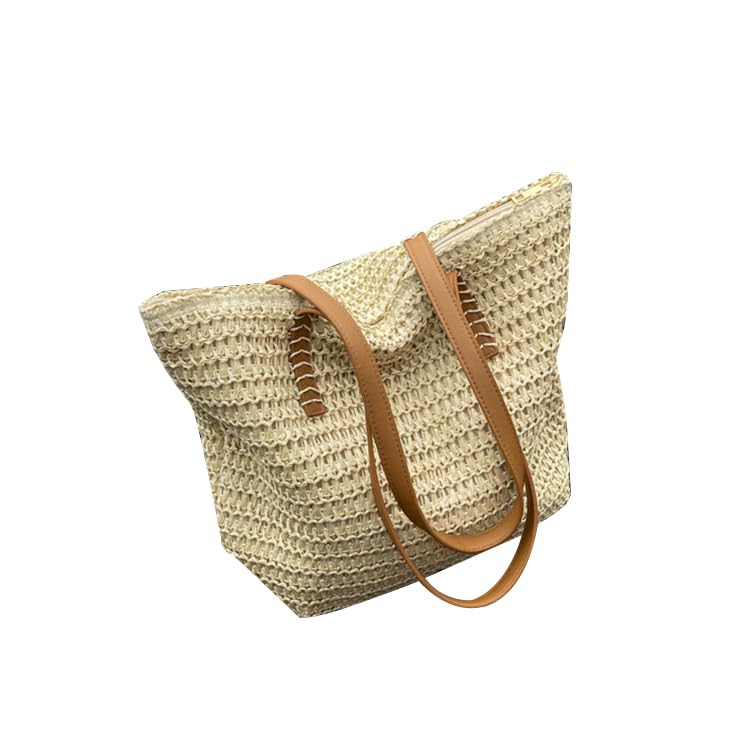 Bolso de playa tejido para mujer miniatura 1