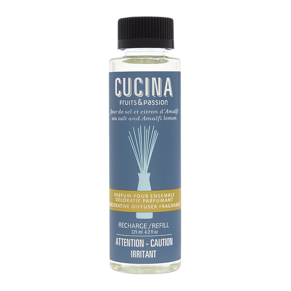 CucinaPerfume Decorative Diffuser Fragrance Refill 125 ML (Sea Salt and Amalfi Lemon)