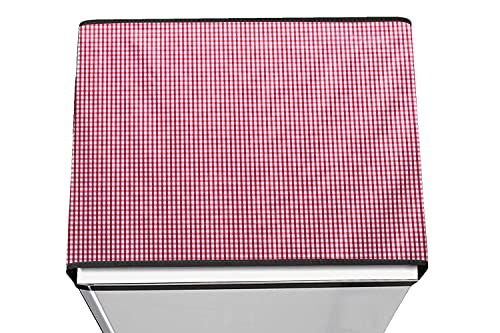 Image of Stylista Refridgerator top Cover Suitable for Samsung RR20A181BU8 /HL, 192 Liter Fridge, Dimension (WXD) 65x111 CM, Pin Check Pattern Pink