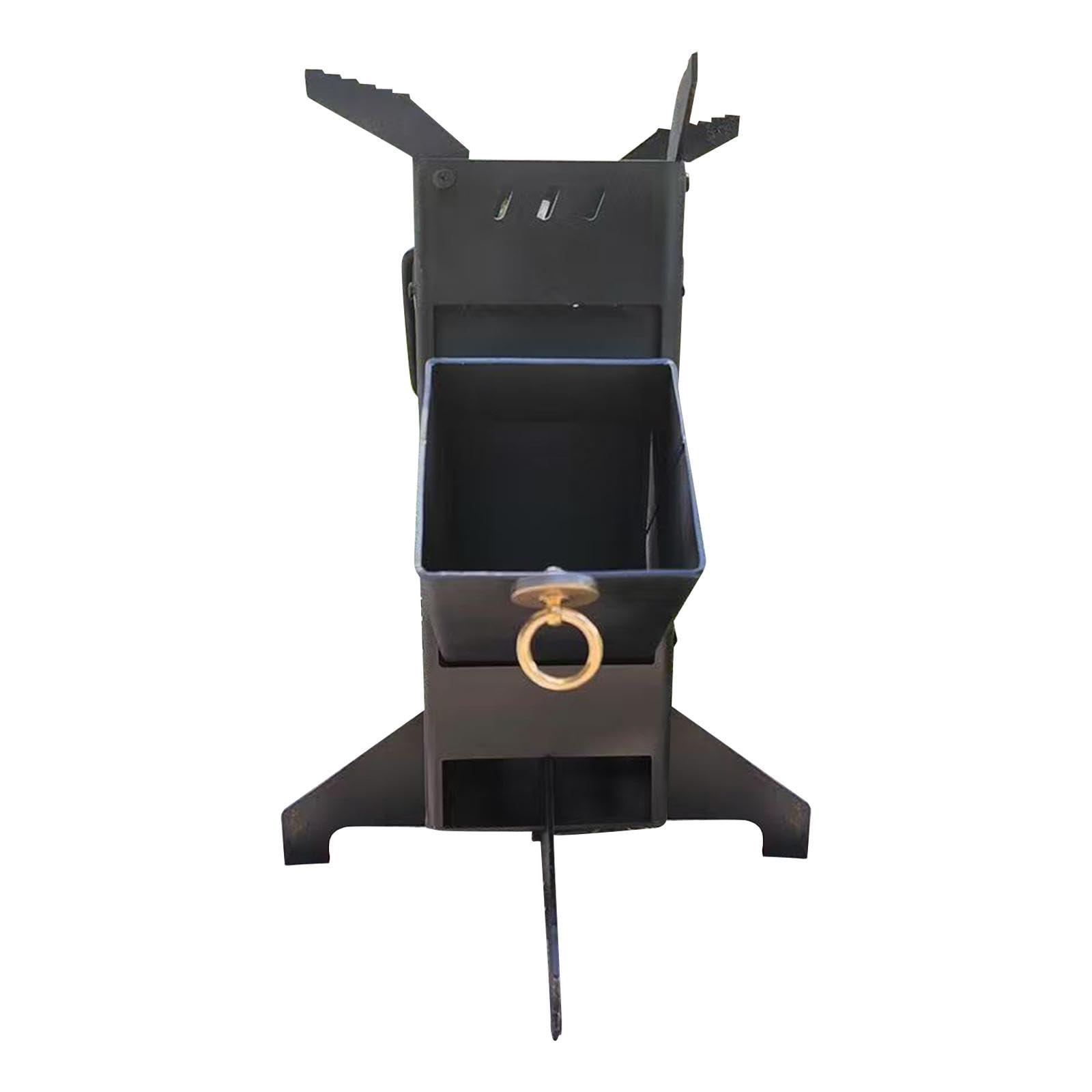 Réchaud de Camping Portable Brûleur Extérieur Pliant Foyer à Bois Acier Pratique Polyvalent Adapté à la Cuisine Plein Air Grillades Pique-niques