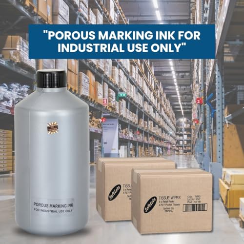 Image of SMART PACK Porous Ink for Generic Name of Coding Machine Material | Paper, Fabric, Wood, Water-Based Ink | Color for Absorbent Surfaces | Pack of 2 Black Color 2 Liter