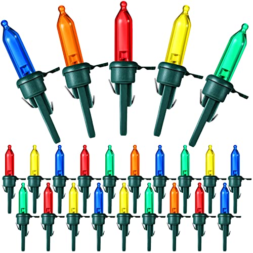 Honoson 120 Pieces LED Replacement Christmas Bulb 3v Waterproof LED Lights Bulb Bulk for Christmas Tree Decorations Xmas Indoor Outdoor Home Light Decor