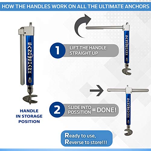 Sandshark Ultimate Pwc Premium Auger Anchor. Great For Jet Ski, Pwc, Waverunner, Watercraft, Shallow Water, Gravel, Or Sandbar. Compact, Adjustable 18” To 31” W/Rip-Stop Padded Case #TOP6