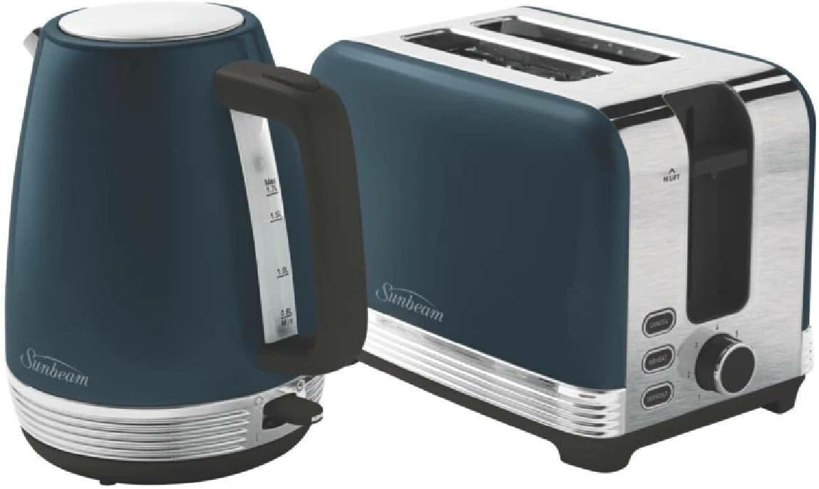 Sunbeam The Chic Collection Polished Stainless Steel Kettle and Toaster