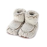 Warmies mikrowellenfähige Damen/Ladies Slippies Boots, max. 90 Sekunden erwärmen, eine Einheitsgröße, EU-Größe: 36 -40, Beige Marshmallow, 35/39 EU