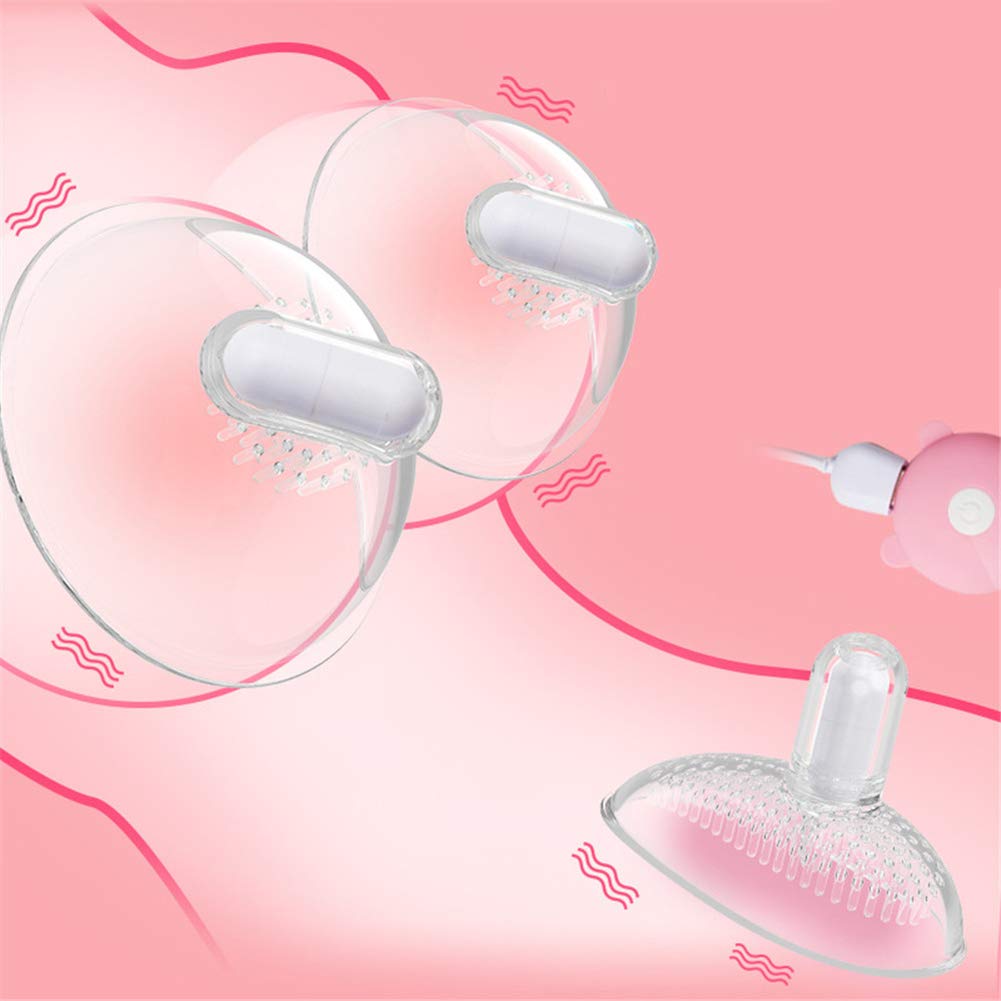 Vibromasseur 10 Modes Sucker de Mamelon Vibrantes,Sex Toys pour Femme Appareil de Massage Pompe Stimulateur de Poitrine Adulte pour Couple/Femme/Homme,Clear,B