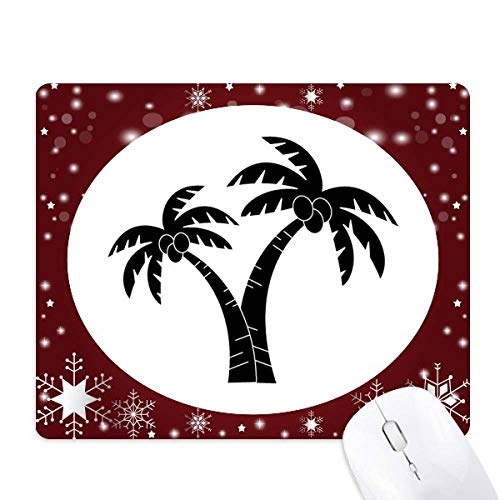 Tapis de souris motif cocotier plage soleil hiver flocon de neige