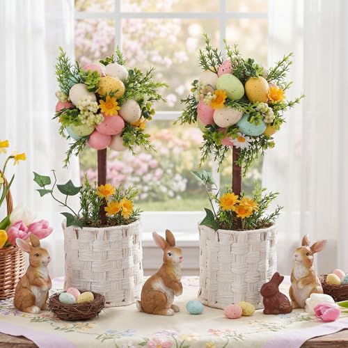 Suncalla 2 Pcs Easter Egg Tree Tabletop Decor 16 Inch
