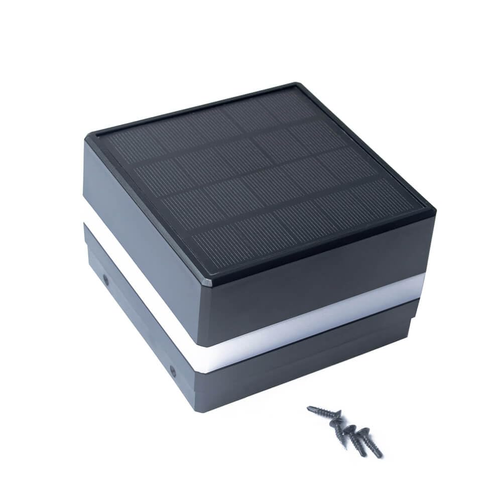 HOME DELUXE Pfostenabdeckung mit Solar LED Beleuchtung RANO - Menge: 6 | Pfostenkappe mit Solarbeleuchtung, Solar Pfostenbeleuchtung, LED Pfostenabdeckung