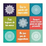 Spreadshirt Quatre Accords Toltèques Spirituel Poster 40x40 cm, taille...