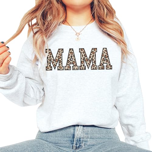 Boho Mama Leopard Sweatshirt, Gift For New Mom, Mother's Day Shirt, Leopard Cheetah, Mama Shirts, Unisex Crewneck Sweatshirt4