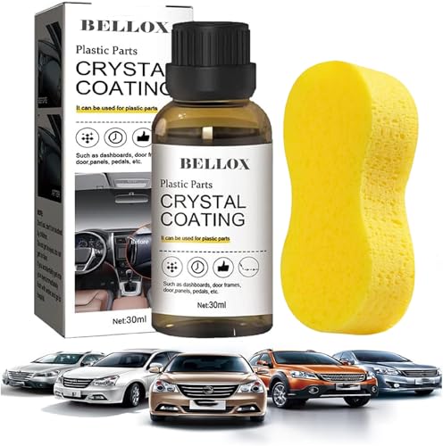 Image of BELLOX Crystal Coating for Car Bike Plastic Parts | 30ml PVC Restorer for Car Revitalizing Coating Agent | Car Maintenance Dashboard Plastic Parts | Crystal Coating Cleaner Polish Shining Accessories