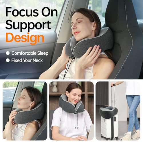 Travel Pillows for Airplanes,100% Pure Memory Foam Travel Neck Pillow - image 7