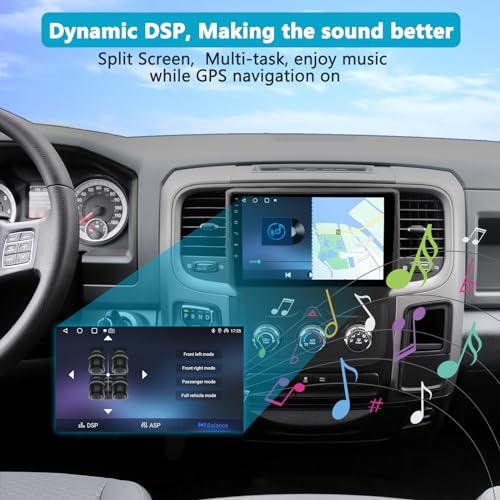 Radio para Dodge RAM 1500-3500 2013-2018, 9" Touchscreen miniatura 7