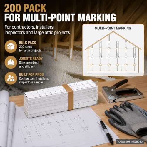 Saysurey Attic Measuring Rulers (Case of 200), 25 Inch, Card Stock, Attic Insulation R Value Ruler for Insulators Ceiling Insulation - Image 6