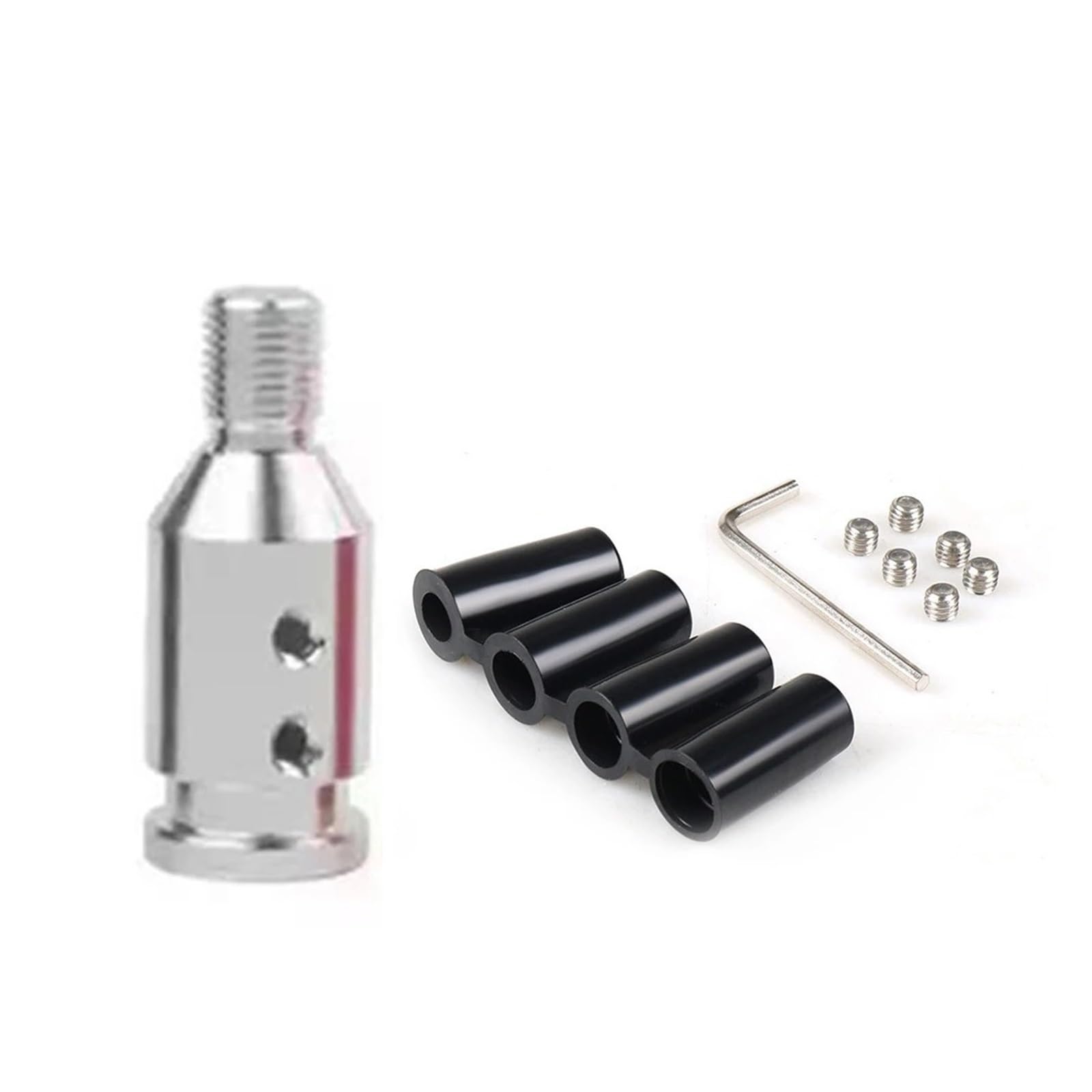 Jxewmtmc Silver M12x1.25 Aluminum Alloy Universal Manual Gear Shift Knob Adapter M12x1.25 Thread Gear Stick Shift Cover(Silver M12x1.25)