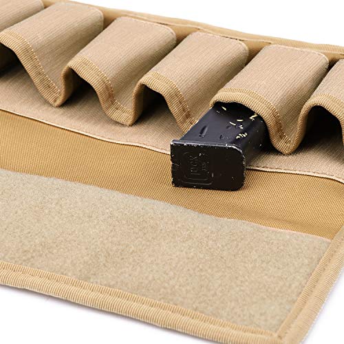 Amyipo Tactical Gun Pistol Magazine Storage Pouch 6 Mag Holder (Only Pouch) For Training, Outdoor (Brown) #TOP4