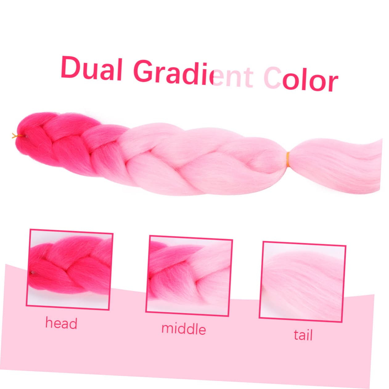 FRCOLOR 9 piezas de pelo trenzado con degradado teñido de pelo colorido peluca de ganchillo peluca con diadema pelucas teñidas coloridas gomas para el cabello pelucas para mujer pelucas niñas trenza