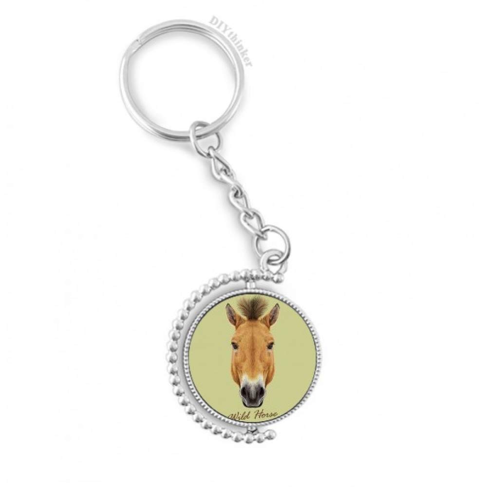 Llavero de caballo marrón wild animal giratorio con anillo pilgrim para llaves 4