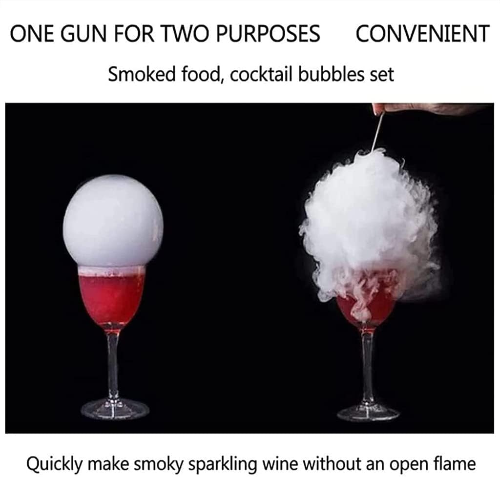 Pistolet do dymu koktajlowego, ręczny pistolet do zimnego wędzenia koktajli z płynem bąbelkowym i olejkiem eterycznym, Flavour Blaster