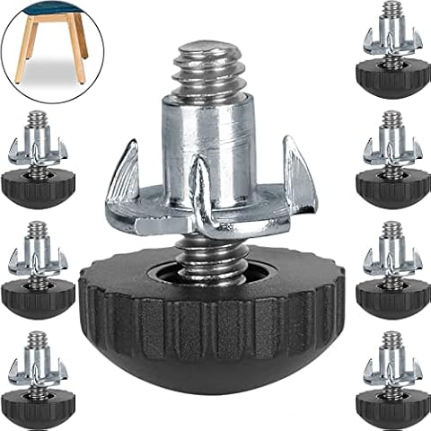 Anwenk 1/4” Stainless Steel Screw Furniture Leveling Feet Screw-in Threaded Furniture Levelers Adjustable Table Chair Levelers Feet Glides for Chairs Tables Cabinet Patio Furniture- 8Pack Cover