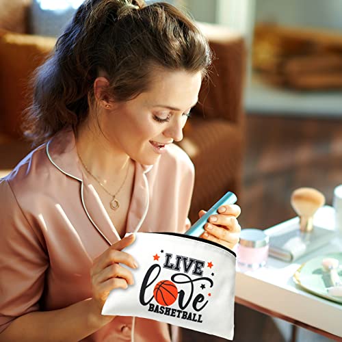 Moukeren 18 Pcs Basketball Gifts Basketball Makeup Bag Accessories Funny Travel Bags for Teen Cosmetic Zipper Pouch for Team Players Lover, 8.27 x 5.12 Inch 6