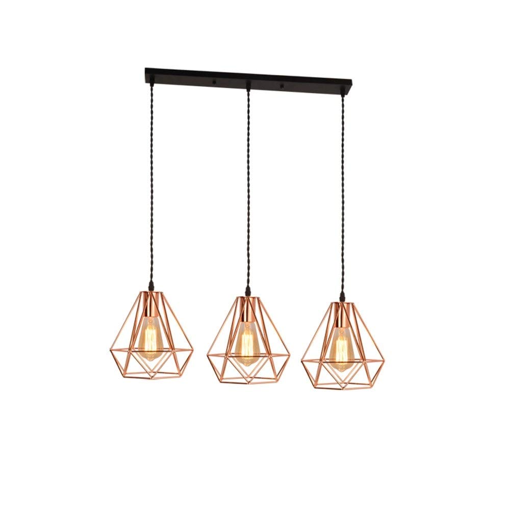 Lustre diamant blanc postmoderne cage fer restaurant bar cuisine E27