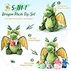 Arrowbash 7 Pcs Dragon Plush Toys Gift Set 15.75" Large Dragon Mom Stuffed Animal with 4 Cute Babies and 2 Eggs in Mommy's Belly for Kids Birthday Christmas Classroom Prizes(Green) #3