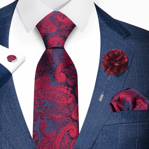 Image of joy alice 70 Colors Ties Set Men Mixed Color Necktie Handkerchief Cufflinks Brooch 3.15 Formal