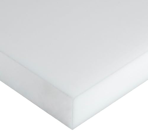 Delrin - Lámina de acetal, blanco, 1 pulgada de grosor, 12 x 24 pulgadas (paquete de 1)